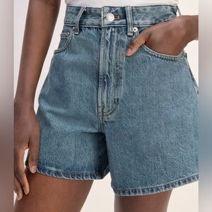 Everlane A-Line Denim Short in Mid Blue